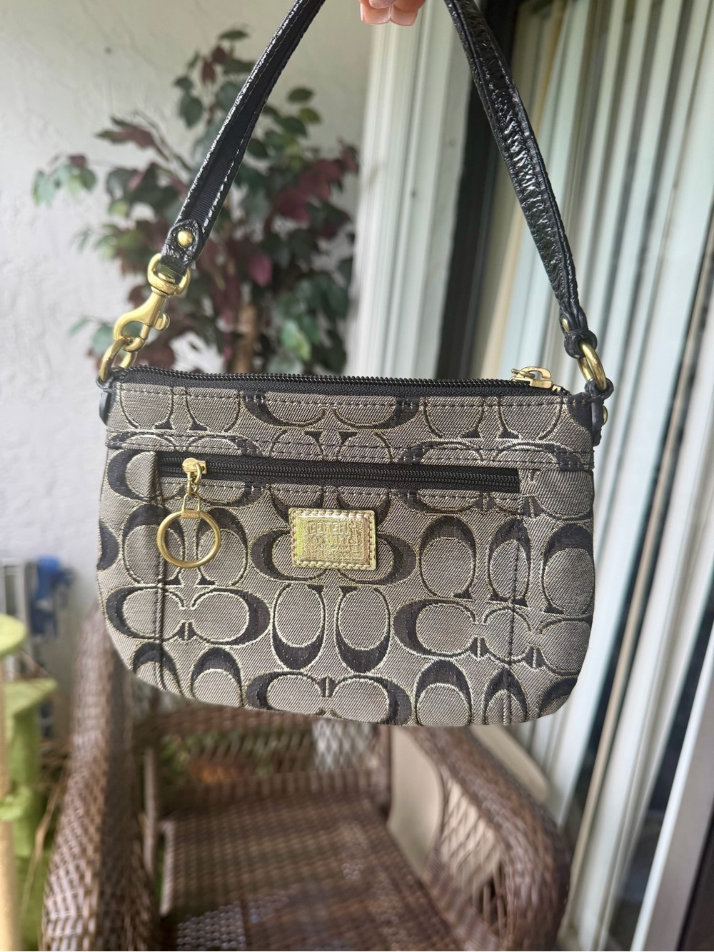 Coach Mini Shoulder Bag in Brown with Gold Hardware